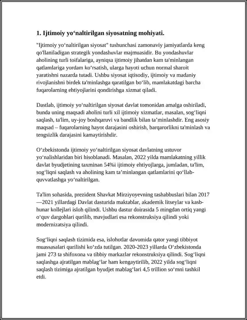 GLOBAL IQTISODIYOTDA IJTIMOIY YO‘NALTIRILGAN SIYOSATNING AHAMIYATI 3