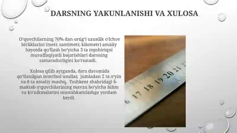 Uzunlik oʻlchov birliklari mavzusida misol va masalalar yechishga oʻrgatish metodikasi 3