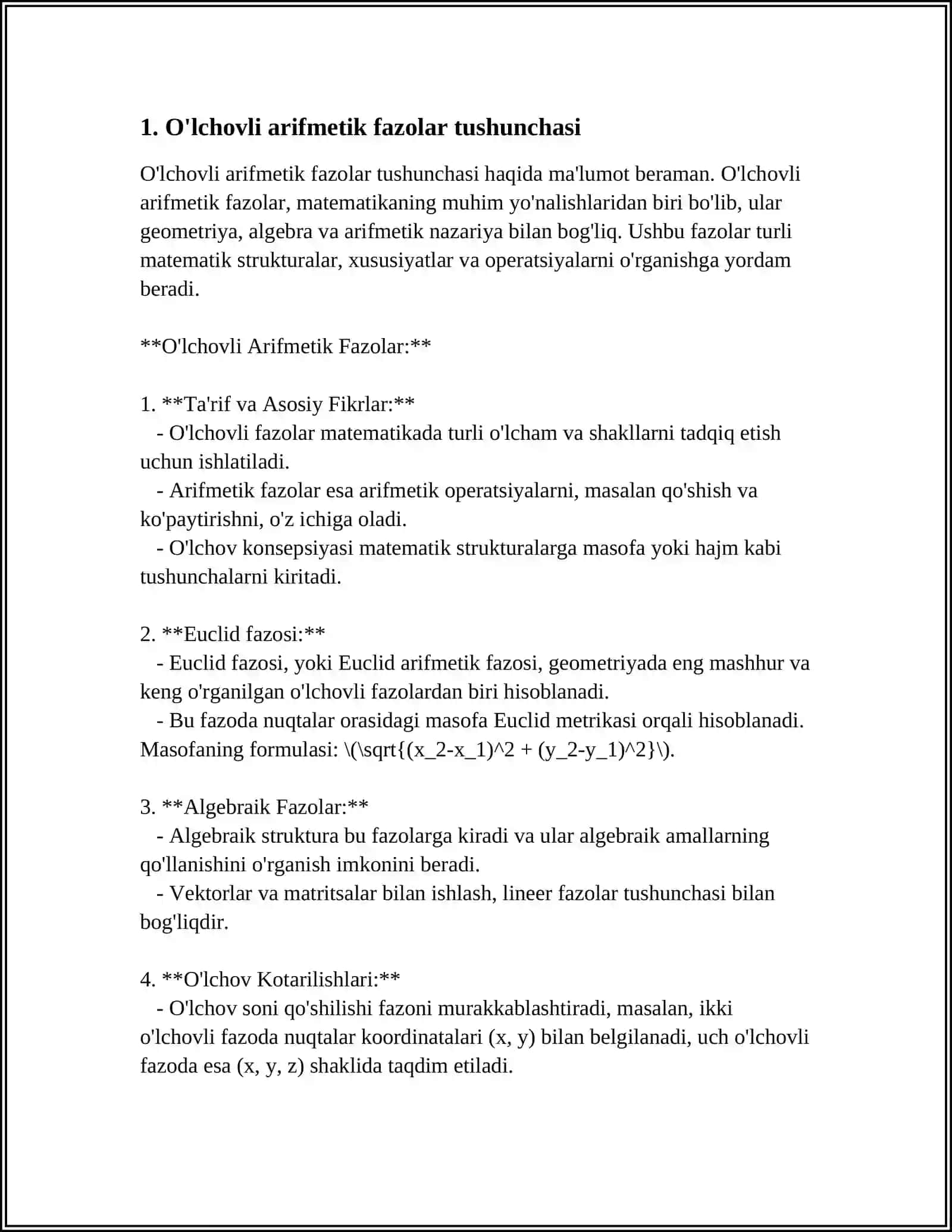O'LCHOVLI ARIFMETIK FAZO 3