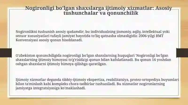 Nogironligi bo'lgan shaxslarga ijtimoiy xizmatlar 3