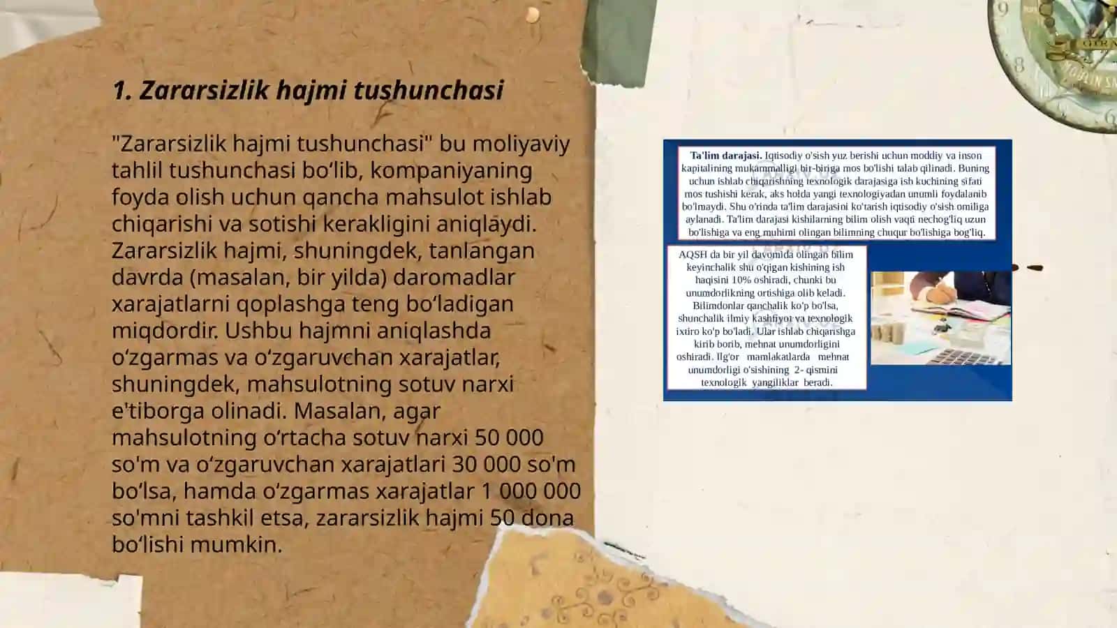 Korxona mahsulot sotishning zararsizlik hajmi hamda xavfsizlik zonasi tahlili 3