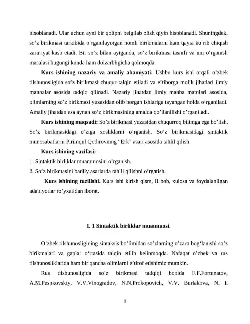 SOʼZ BIRIKMASINING LISONIY SINTAKTIK XUSUSIYATI VA BOG‘LANISH OMILLARI (muayyan asar misolida) 3