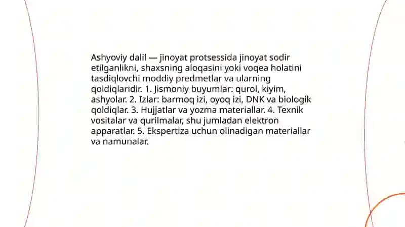 Jinoyat protsesida ashyoviy dalillar va elektron malumotlarni dalil sifatida ishga qo'shib qo'yish 3