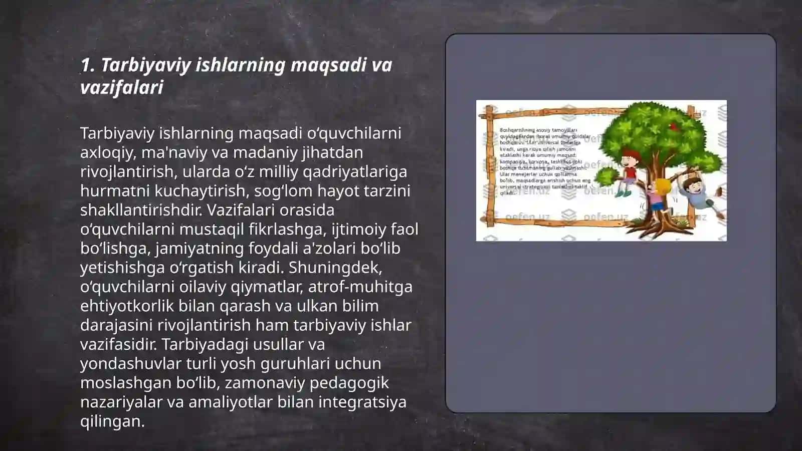 Tarbiyaviy ishlarni boshqarishni asosiy tamoyillari komponentlari va fanlararo integratsiyalar 3