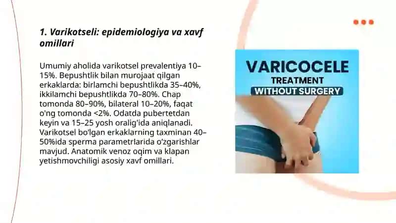 Varikotseli: epidemiologiya va xavf omillari 3