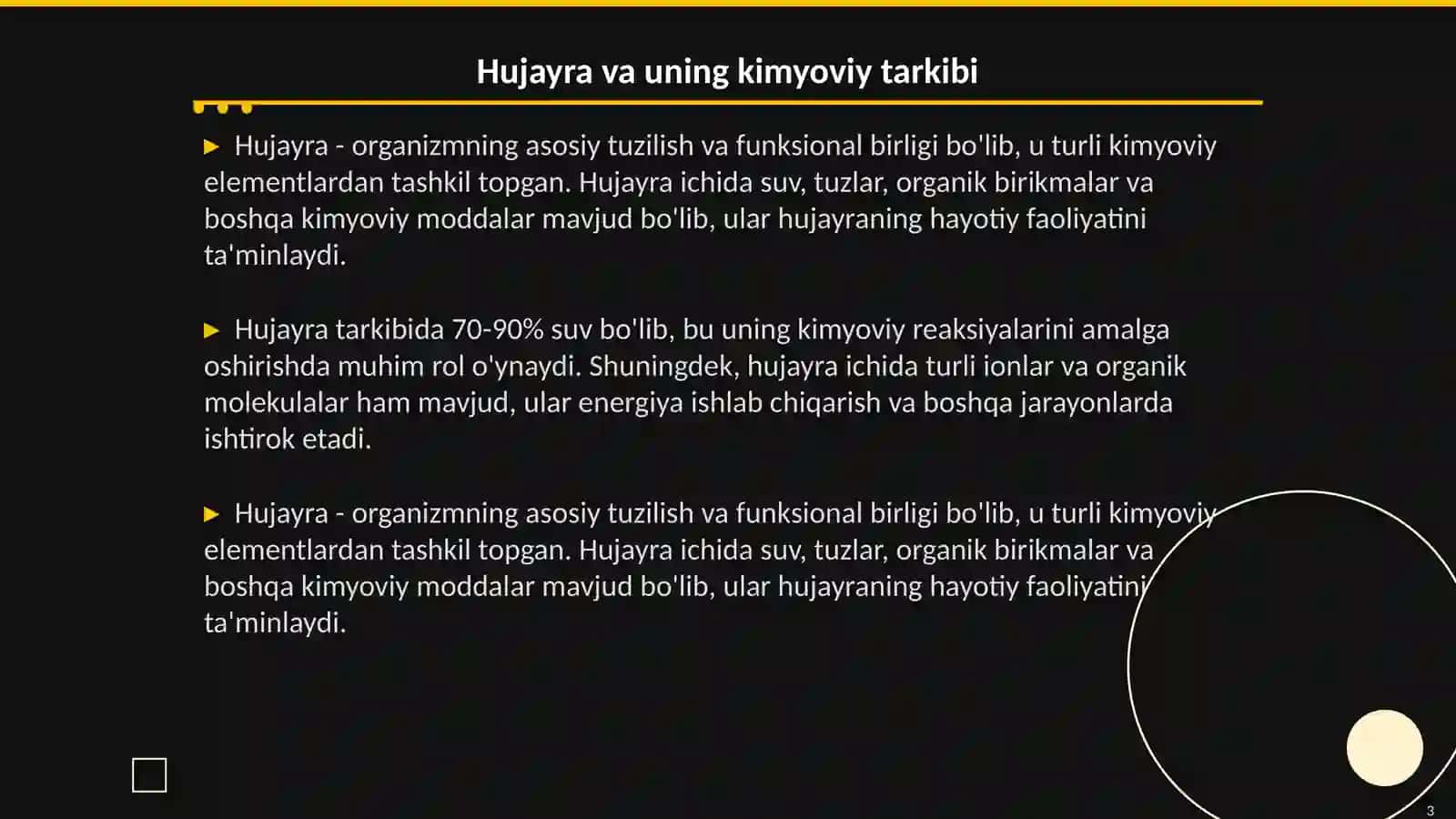 Hujayraning kimyoviy tarkibi 3