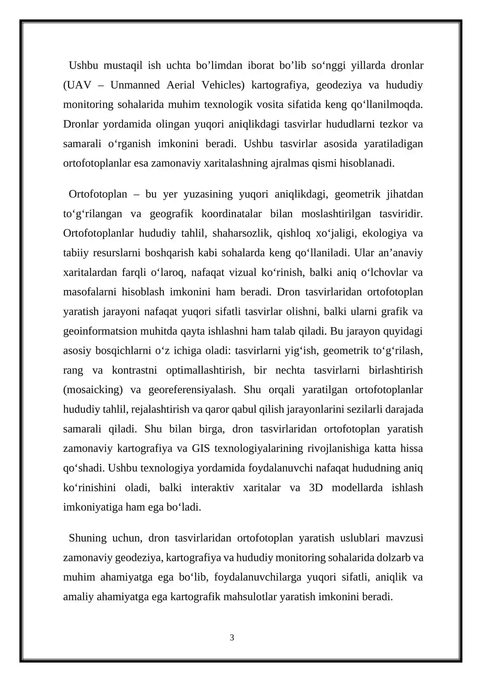 Dron tasvirlaridan ortofotoplan yaratish uslublari 3