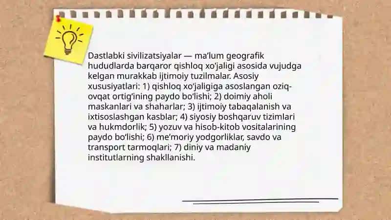 Dastlabki sivilizatsiyalarning shakllanishi 3