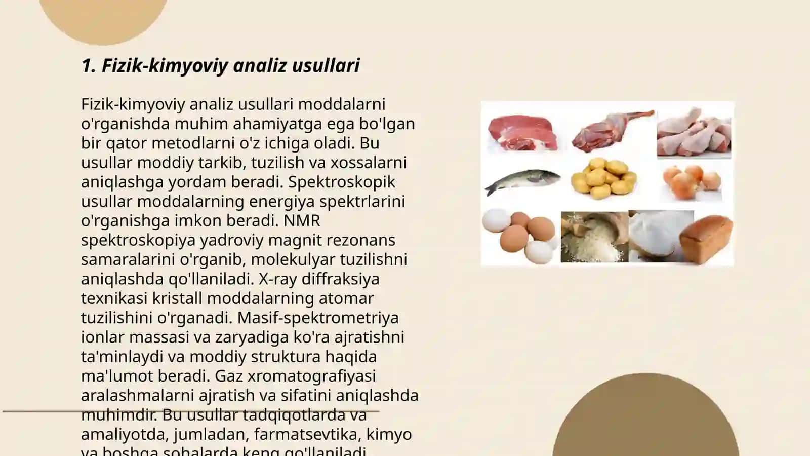 Oziq-ovqat mahsulotlarini analiz qilish metodlari 3