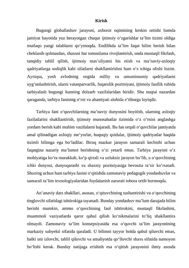 Tarbiya fanini o‘qitishda qo‘llaniladigan umumpedagogik texnologiyalar 3