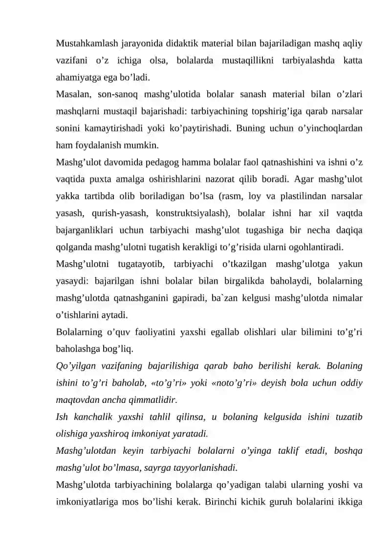 Mashg’ulotlarni haftalar bo’yicha taqsimlash 3