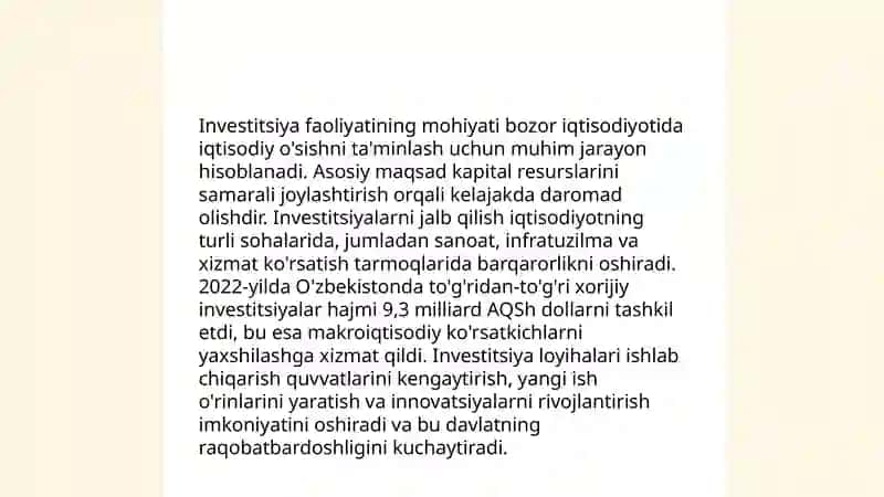Banklardagi investitsiya faoliyati va investitsiya siyosati 3