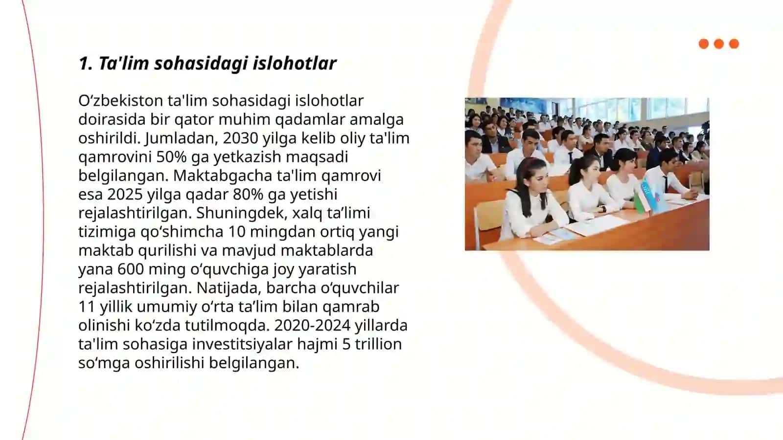 Ta'lim sohasidagi islohotlar 3
