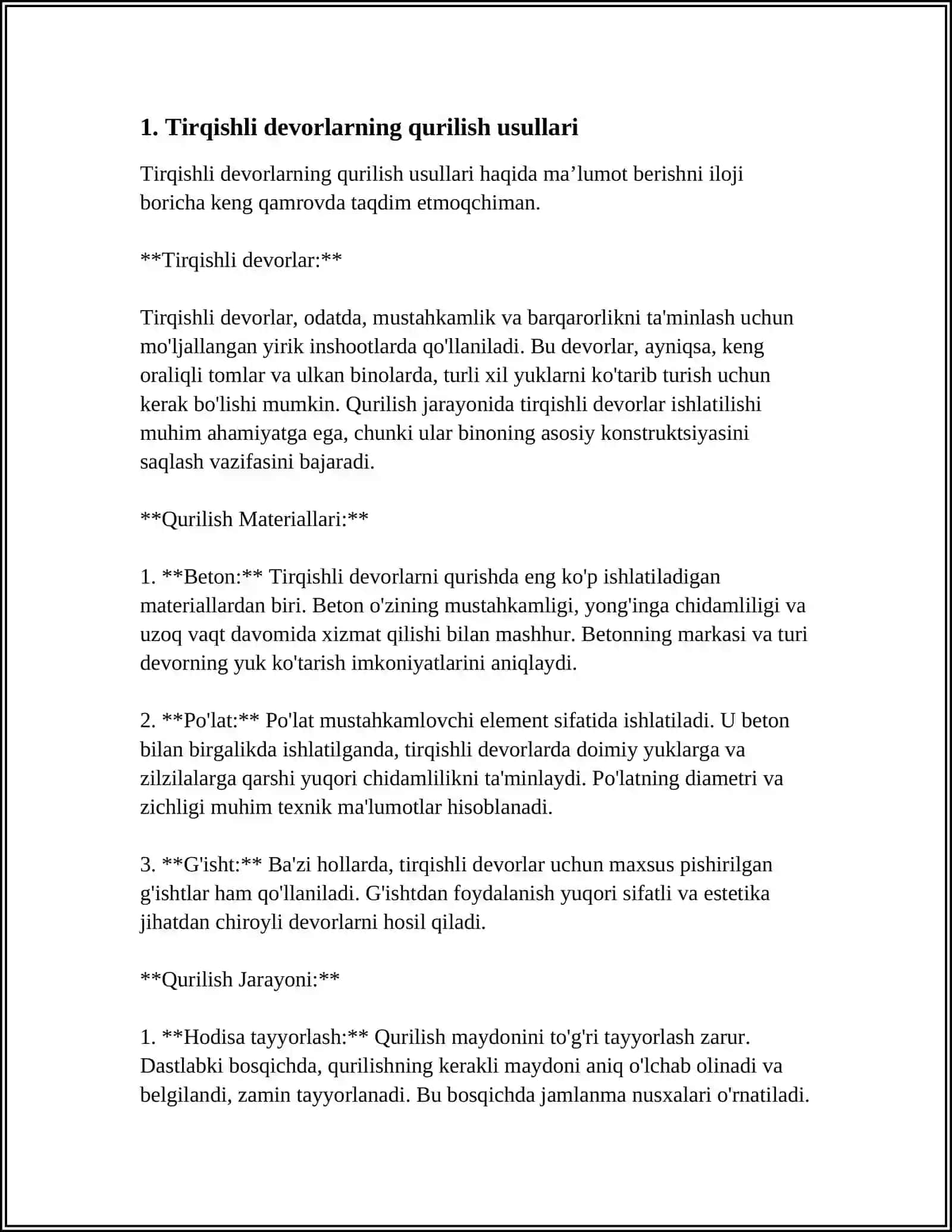 TIRGAK DEVORLAR, YARIM KO`PRIKLAR, ESTAKADALAR 3