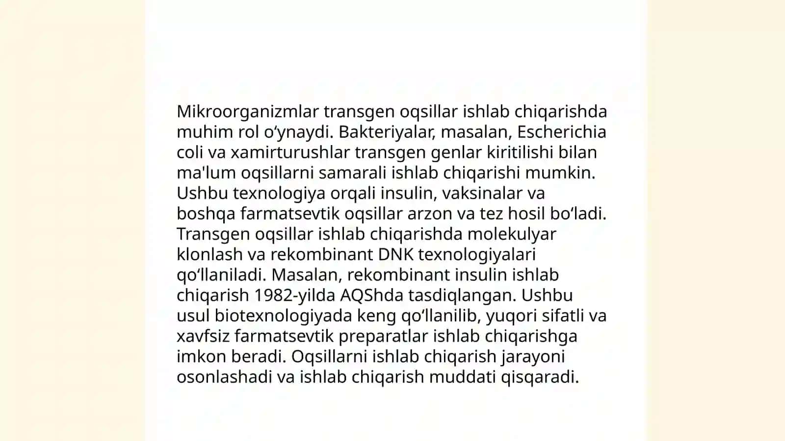 Mikroorganizmlar yordamida transgen oqsillar olish texnologiyasi 3