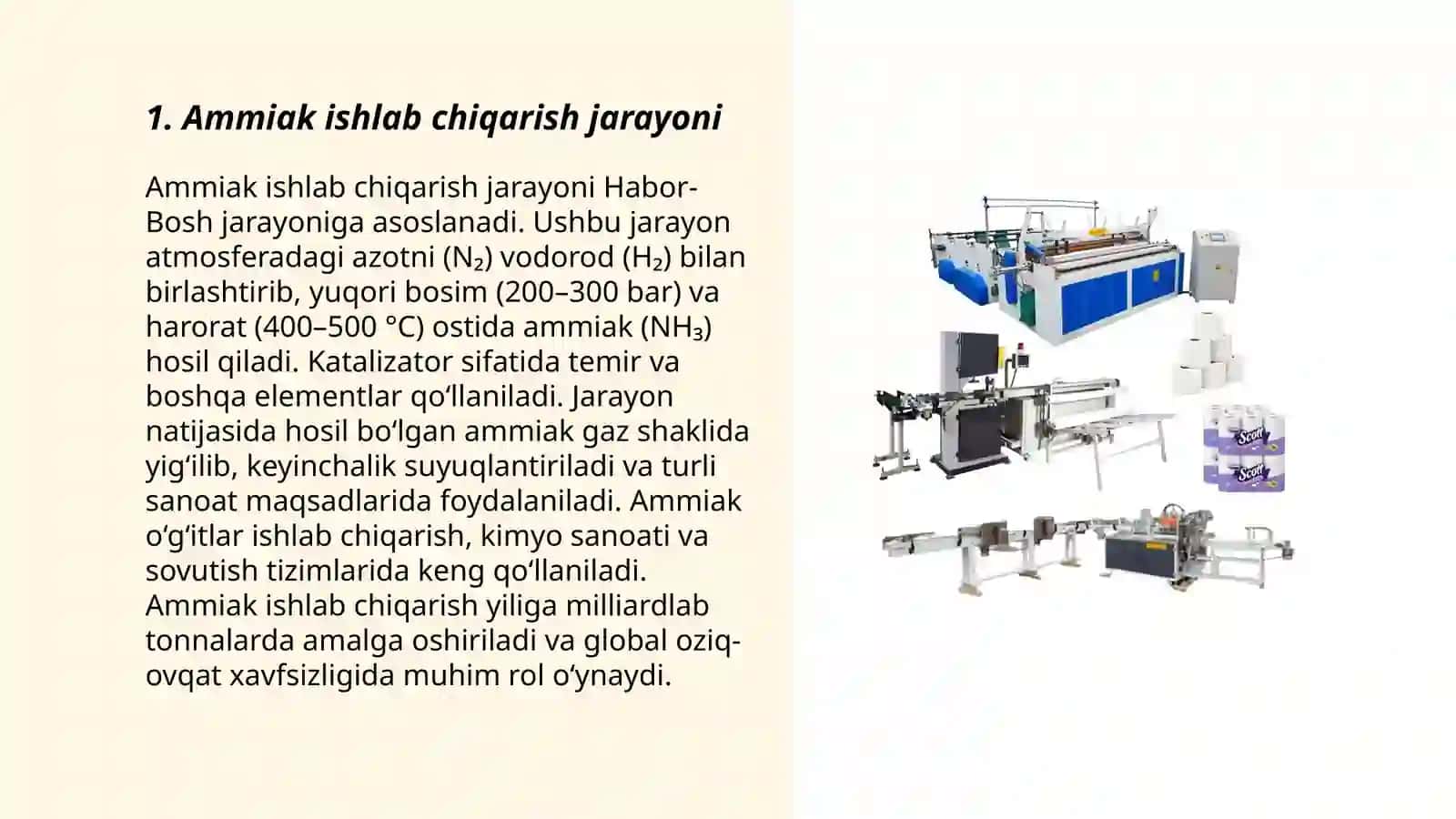 Ammiak ishlab chiqarish. Nitrat kislotani ishlab chiqarish texnologiyasi 3