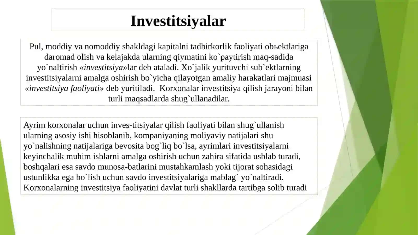 Investitsiyalar hisobi 3