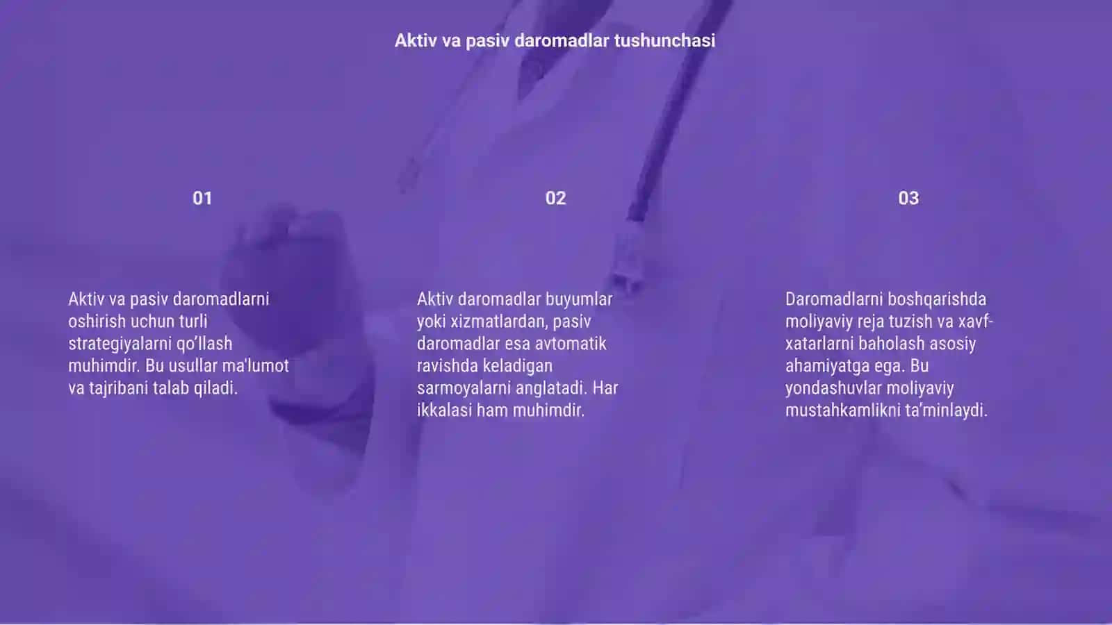 Aktiv va pasiv daromadlarni oshirish va boshqarish usulari 3