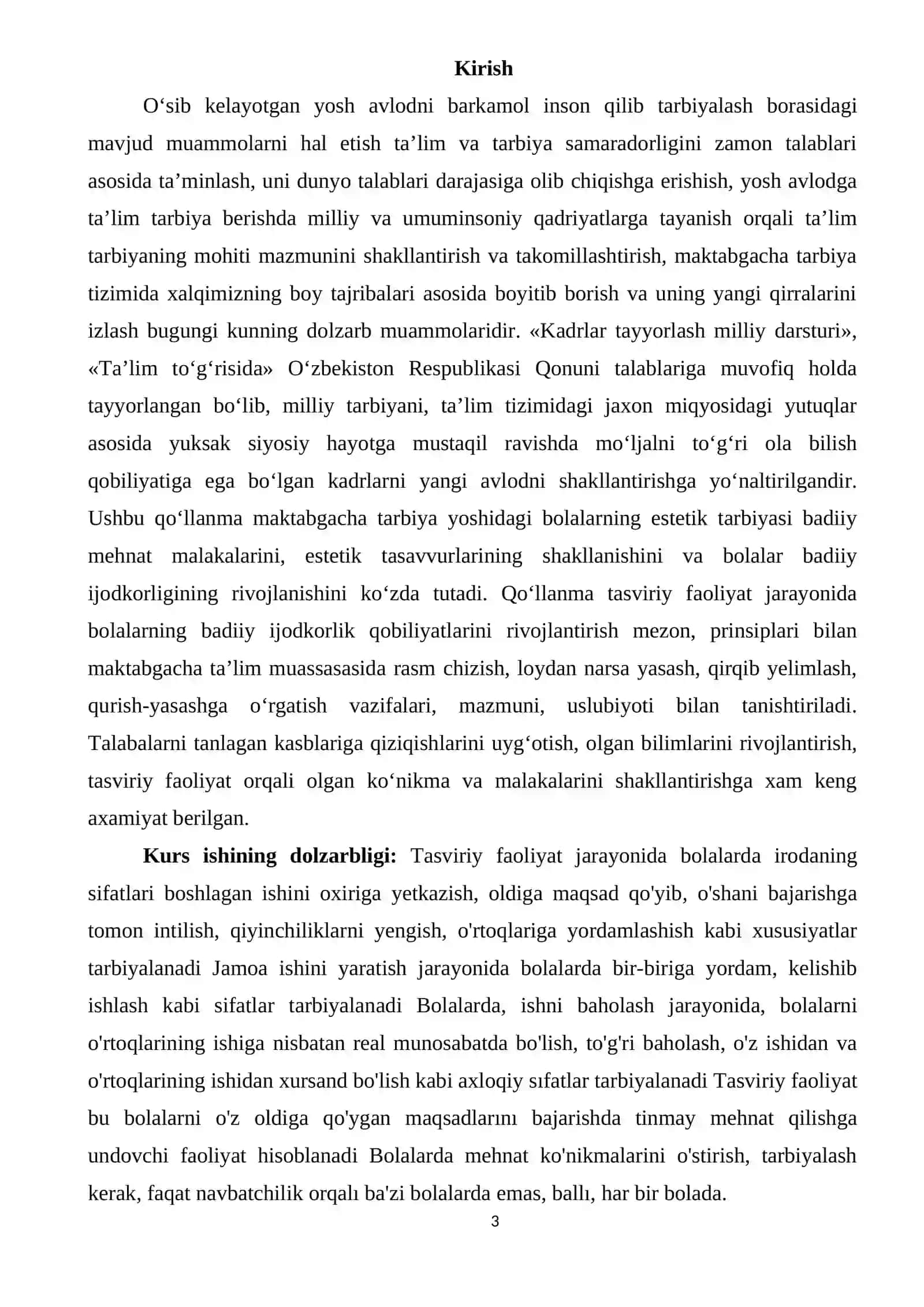 TASVIRIY FAOLIYATGA O'RGATISH METODIKASI 3
