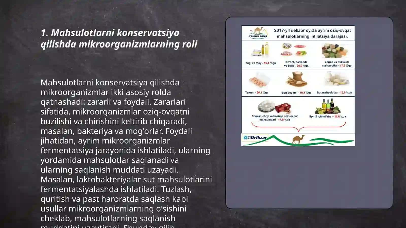 Mahsulotlarning va oziq ovqat xom ashyolarini qayta ishlashda ishlatiladigan mikroorganizmlar haqida tushuncha 3