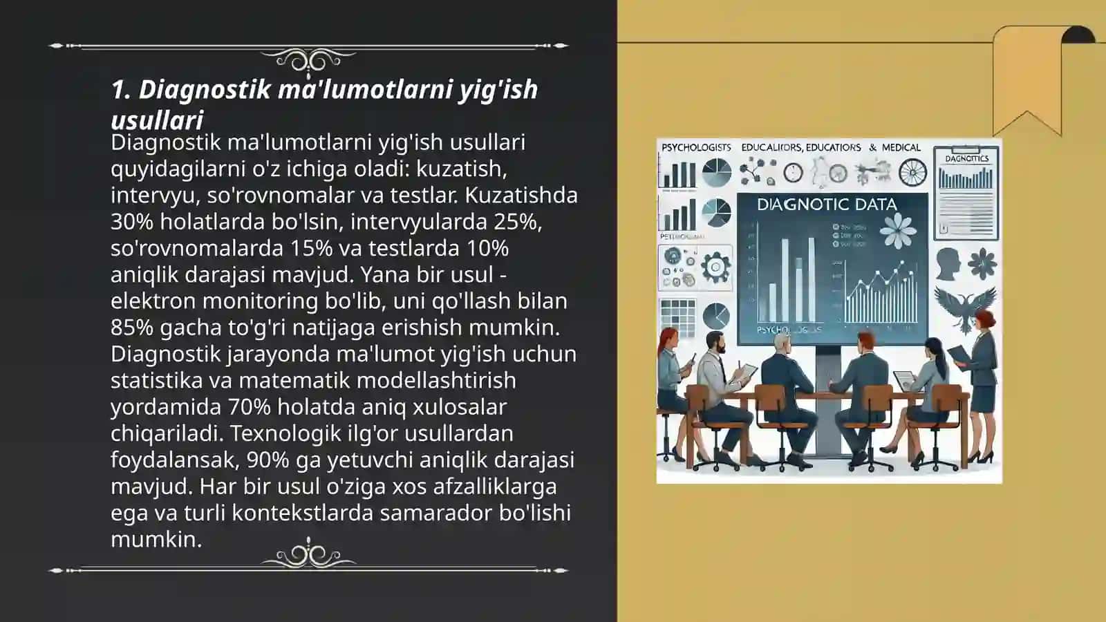 Diagnostik ma'lumotlardan foydalanish va ularni joriy qilish qoidalari 3