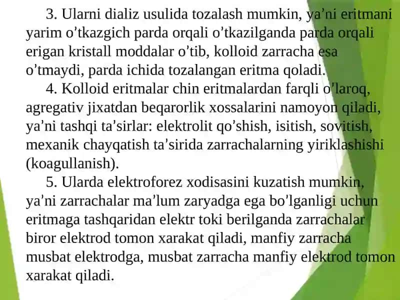 Kolloid kimyo fanini dispers (maydalangan) sistemalar va sirt xodisalarining fizik kimyosi 3