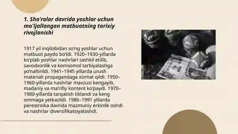 Sho'ralar davri yoshlarga mo'ljallangan matbuot nashrlari 3