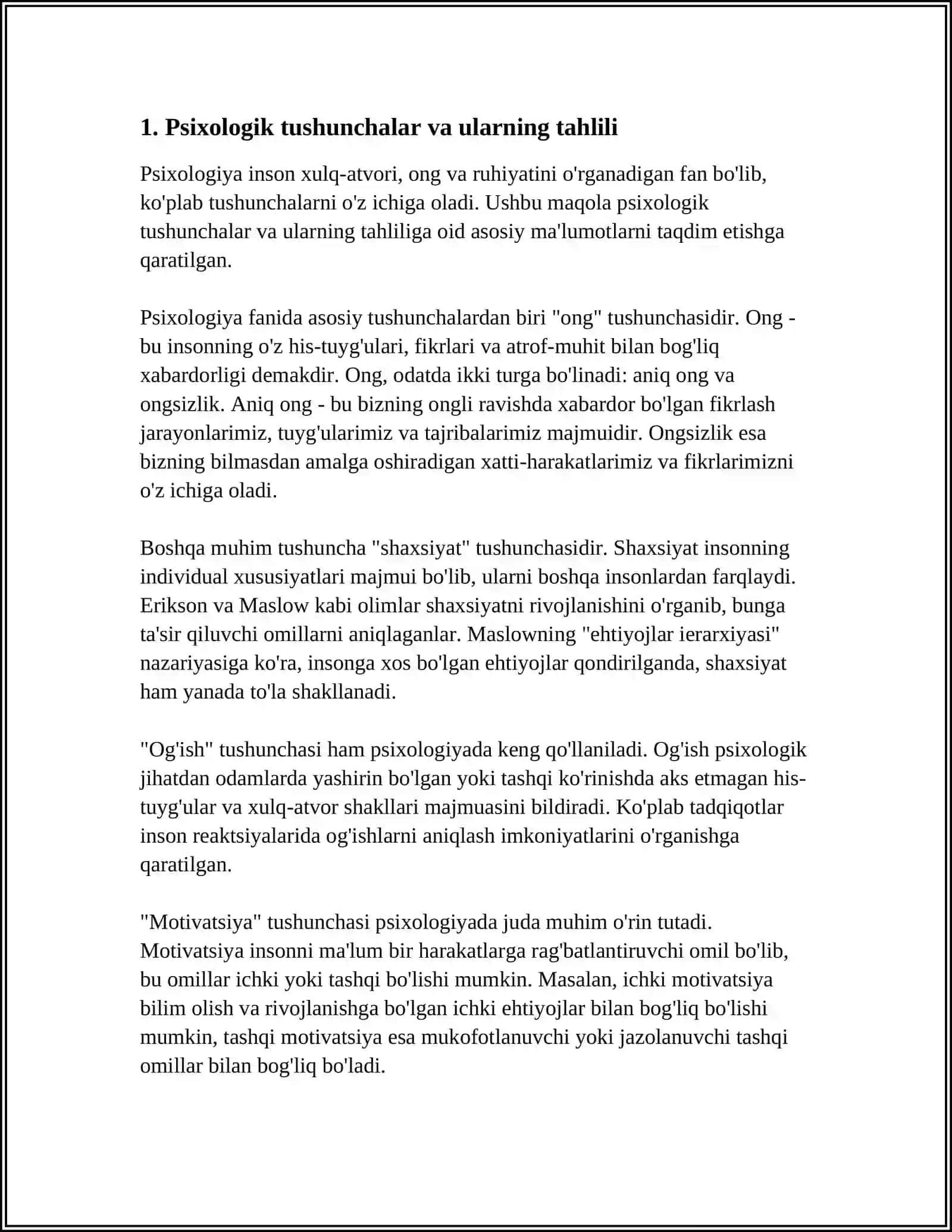 PSIXOLOGIYA FANI PREDMETI. ILMIY TADQIQOT METODLARI 3