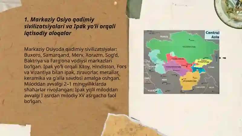 Markaziy Osiyo mintaqasining tarixiy rivojlanish bosqichlari vauning yaqin 50 yildagi istiqbollari 3