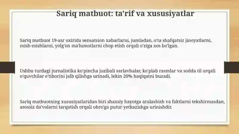 Sariq matbuot 3