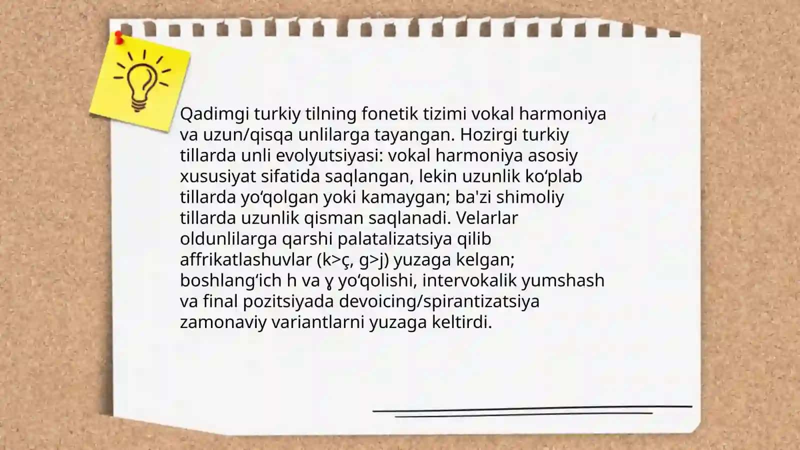 Qadimgi turkiy tilning hozirgi turkiy tillarga boʻlgan munosabati 3