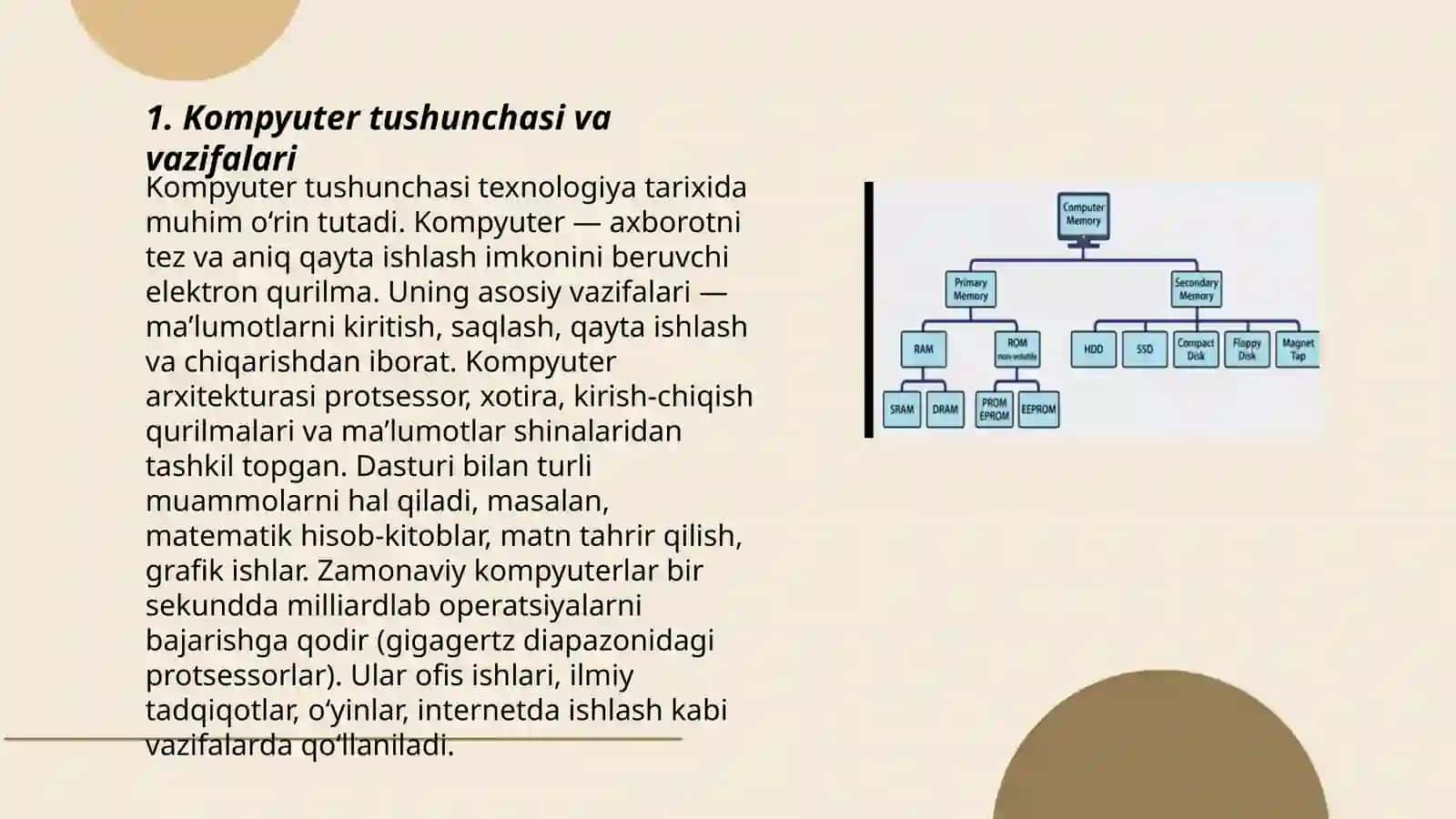 Kompyuter turlari va vazifalari 3
