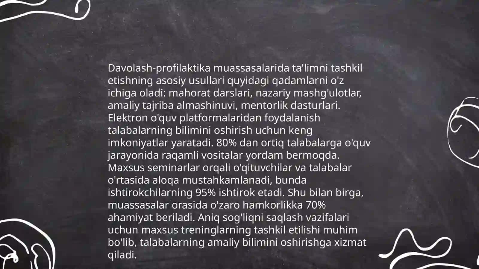 Oʻzbekistonda Davolash-profilaktika muassasalarida statsionar sharoitda uzoq muddat davolanishga muhtoj bolalarga umumiy oʻrta taʼlim berishini tashkil etish 3