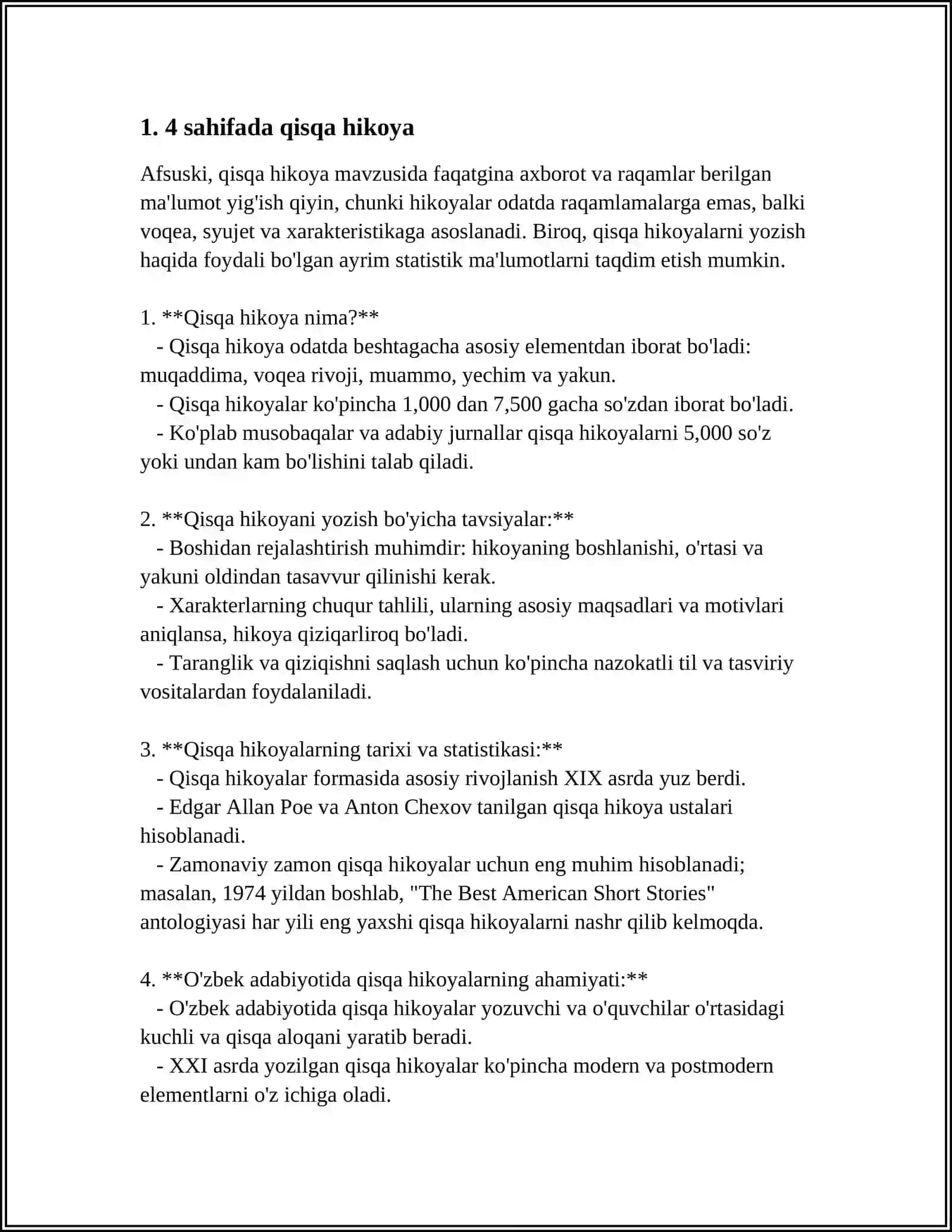 Qisqa hikoya yozish 3