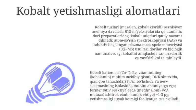 Kobalt kationini organizmda ahamiyati 3