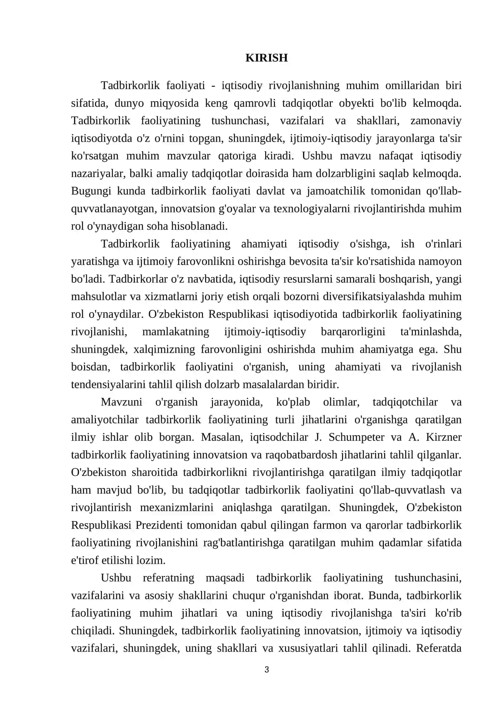 Tadbirkorlik faoliyati: tushunchasi, vazifalari va asosiy shakllari 3