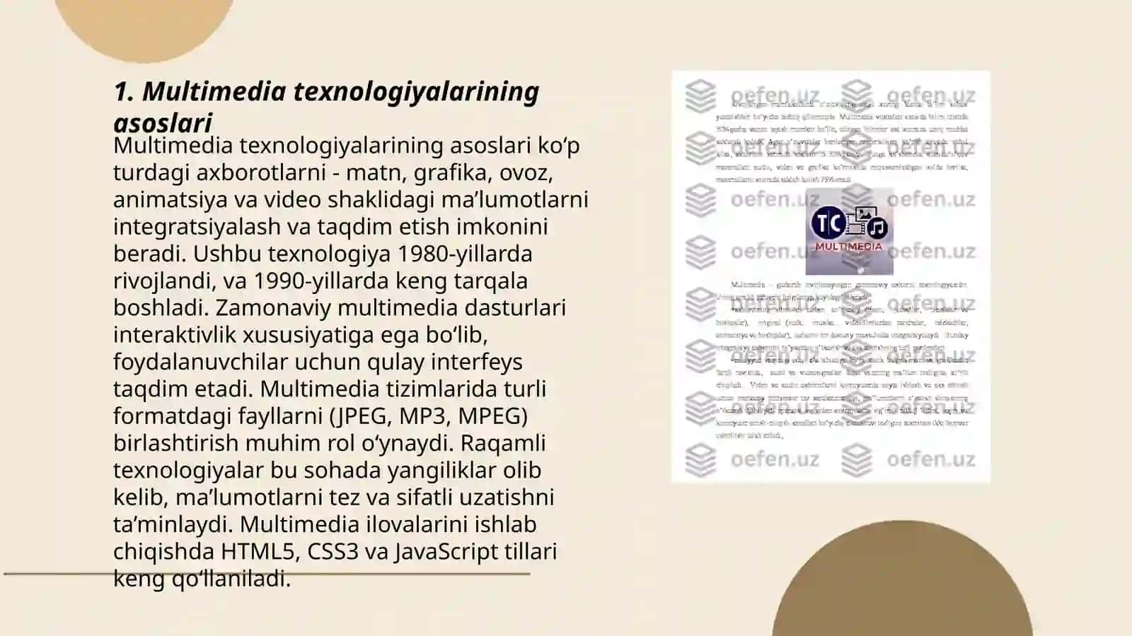MULTIMEDIA TEXNOLOGIYALARI FANIDAN ELEKTRON QO’LLANMA 3