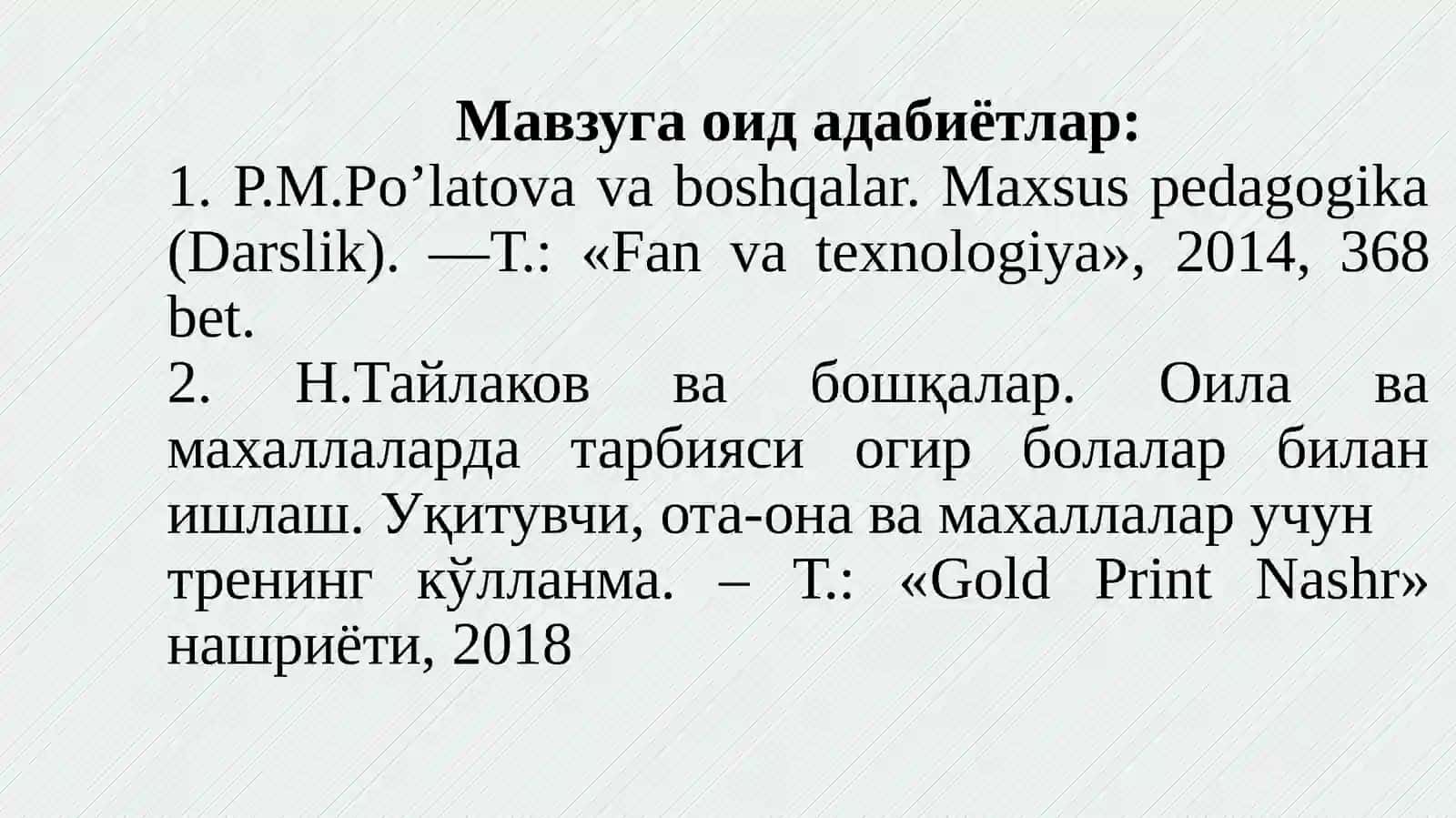Коррекцион педагогика ва инклюзив таълим асослари 3