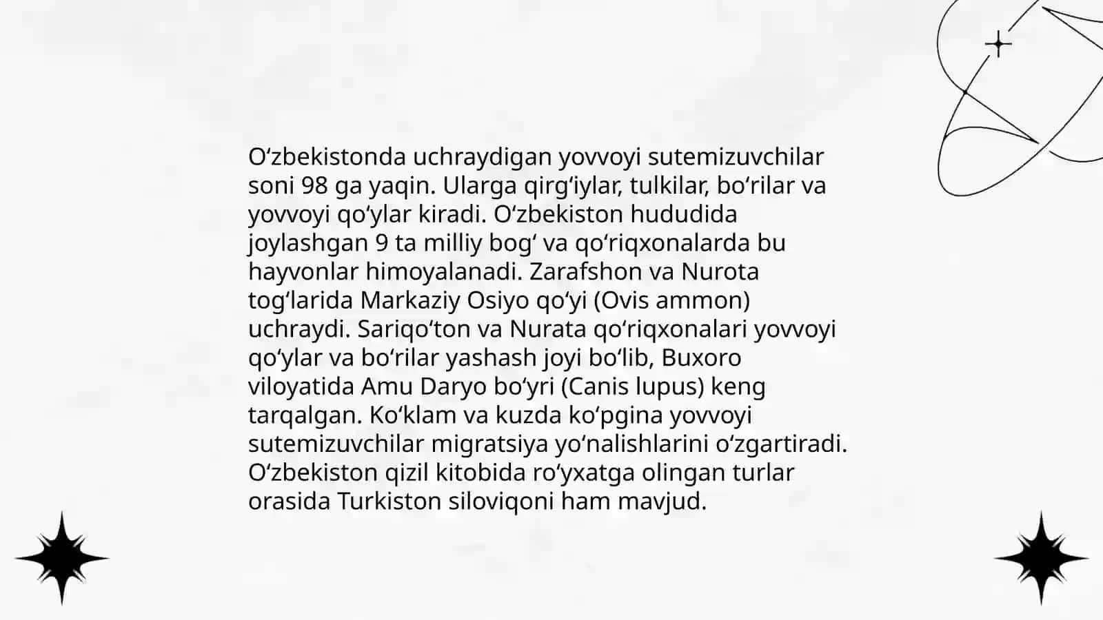 O'zbekistonda ovlanadigan sut emizuvchi hayvonlar 3