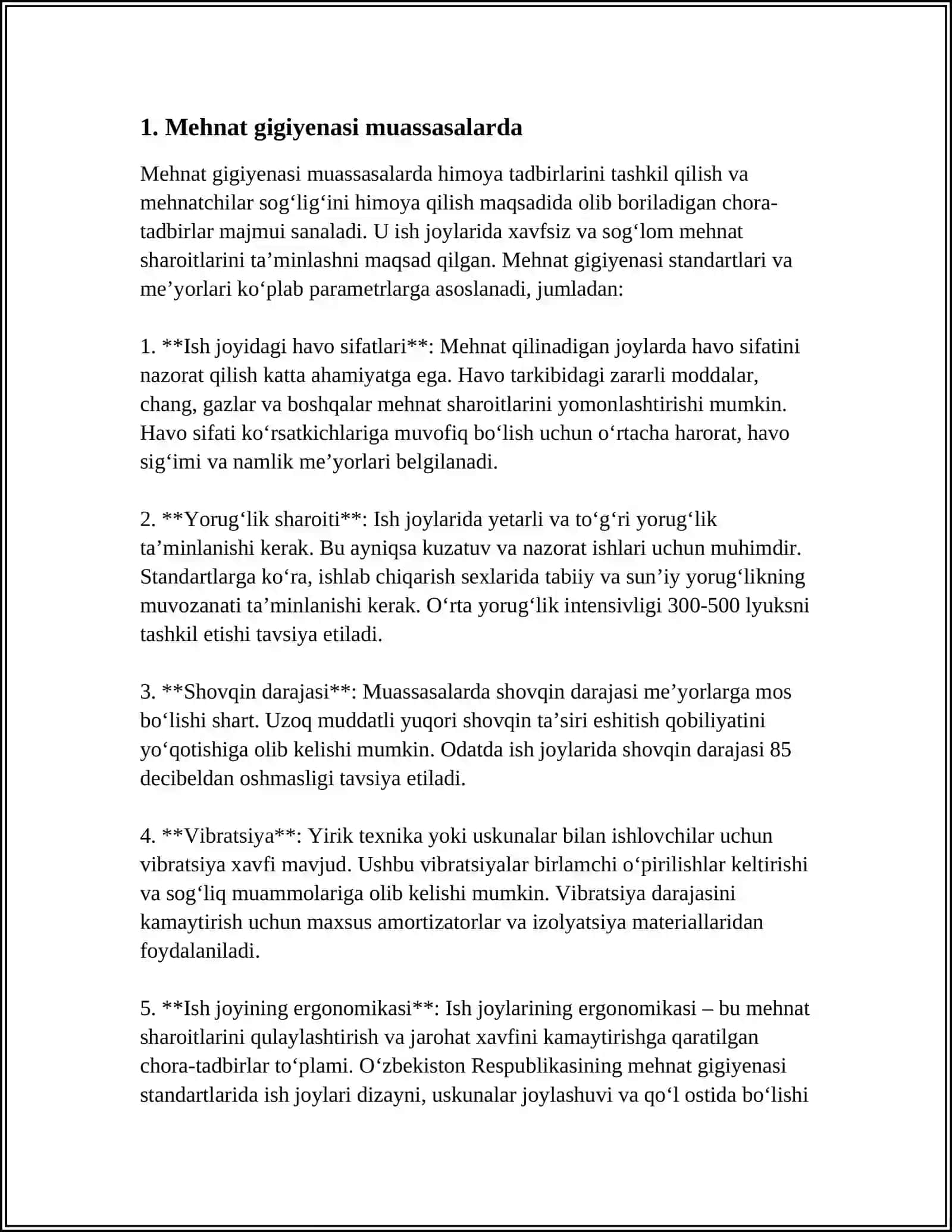 Mehnat gigiyenasi muassasalarda 3