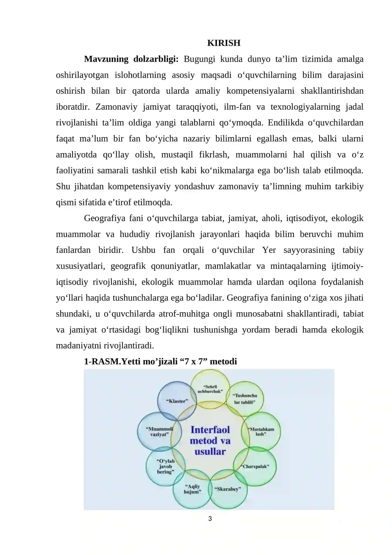O‘QUVCHILARDA GEOGRAFIK KOMPETENSIYALARNI SHAKLLANTIRISHDA INTERFAOL METODLARNING AHAMIYATI 3