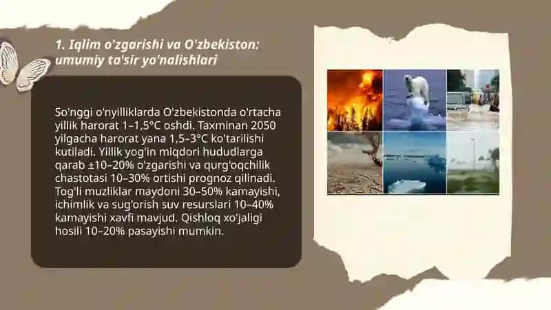 Iqlim o'zgarishi va O'zbekiston: umumiy ta'sir yo'nalishlari 3