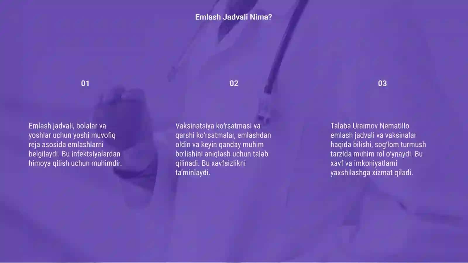 Emlash jadvali, Vaksinatsiya Kòrsatmasi va Qarshi Kòrsatma 3
