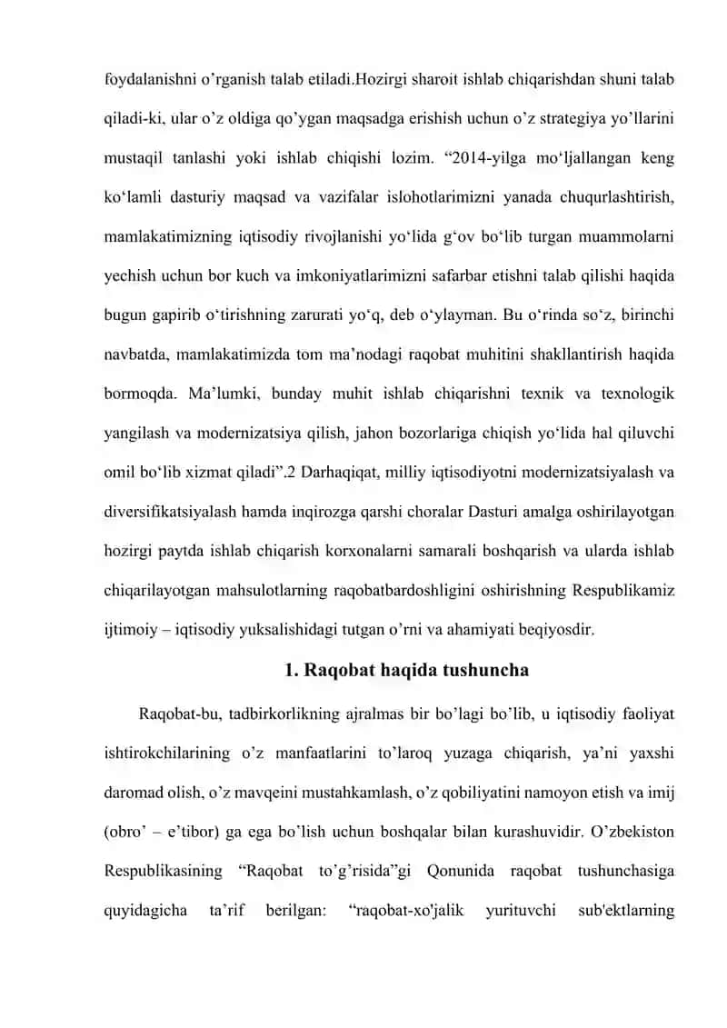 Raqobatchilikni baholash usullari 3