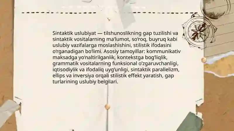 Sintaktik uslubiyat 3