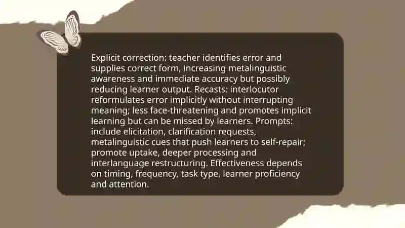 The role of feedback and error correction in language learning 3