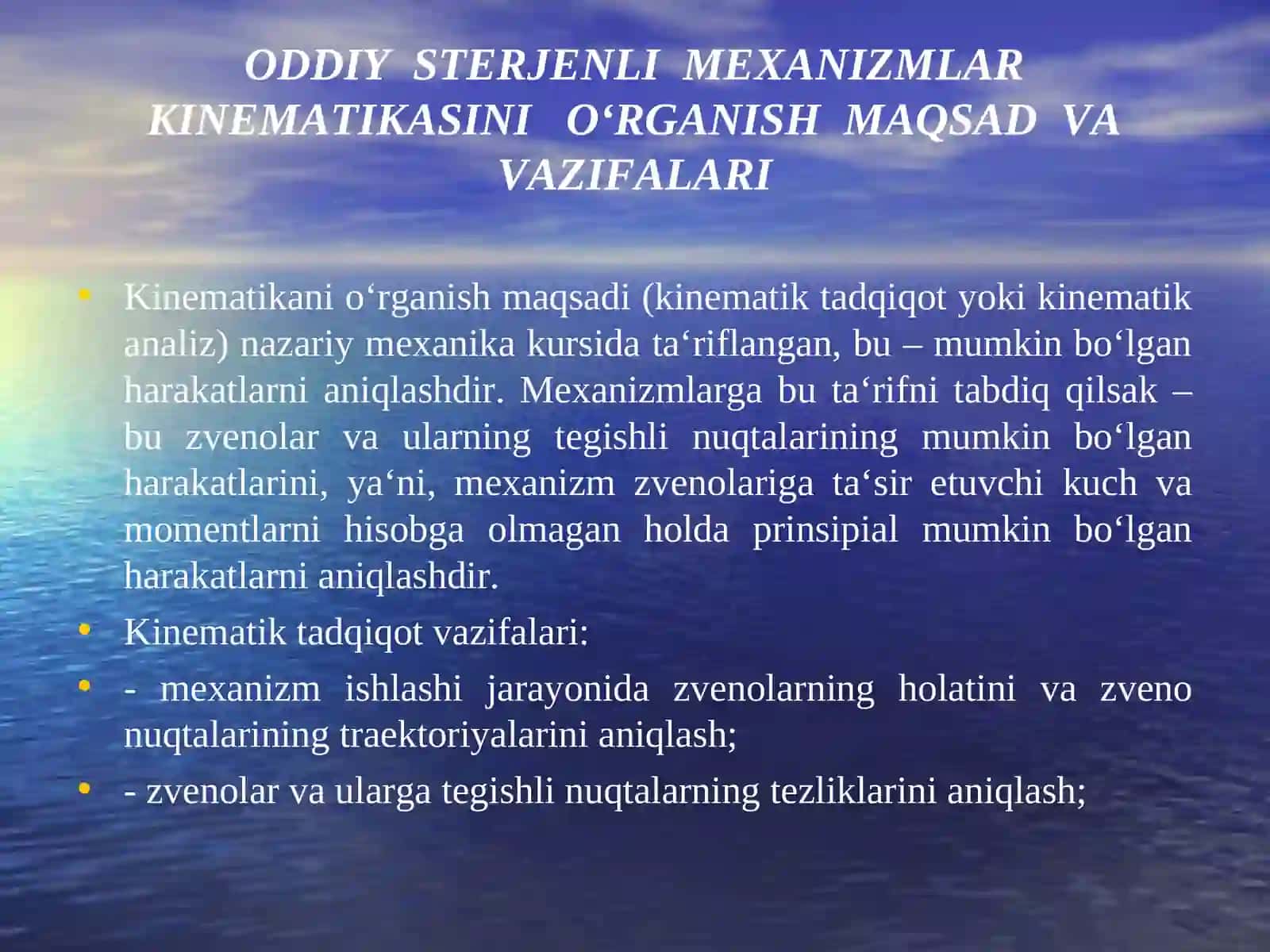 MEXANIZMLARNING KINEMATIK ANALIZI VA KINEMATIK ANALIZ USULLARI 3