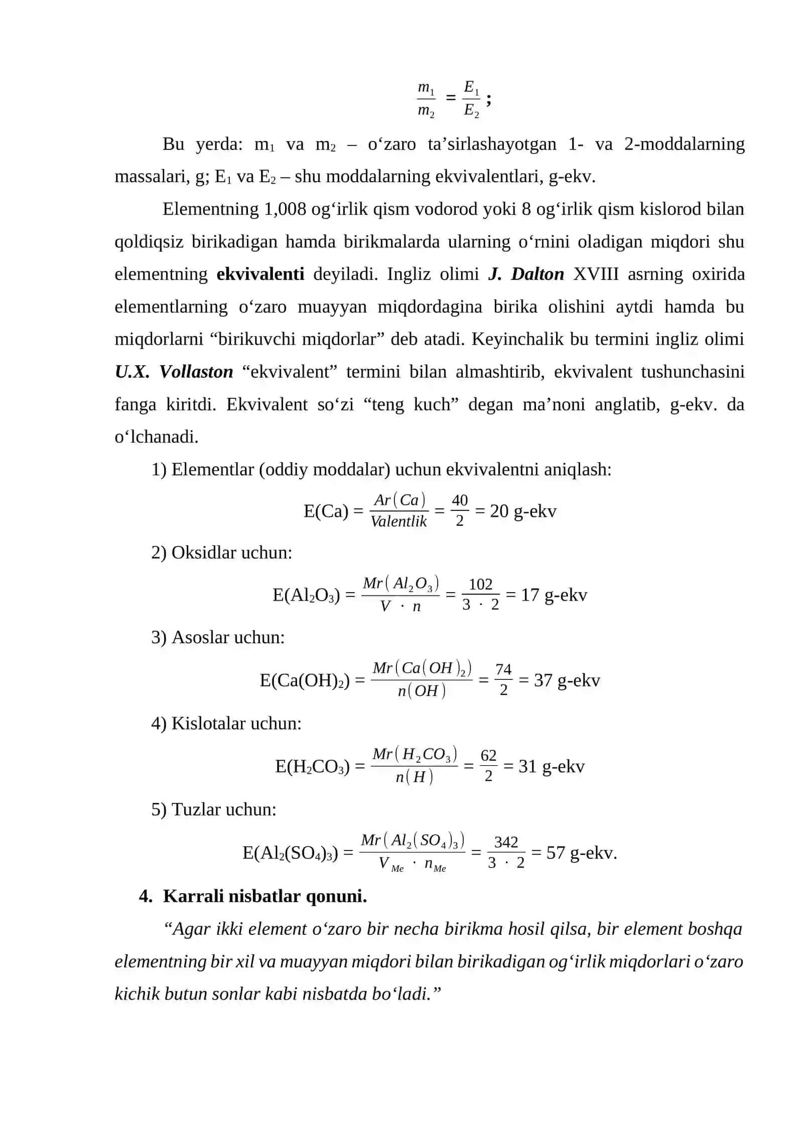 Kimyoning asosiy qonunlari hamda mavzu boʻyicha mashqlar bajarish 3
