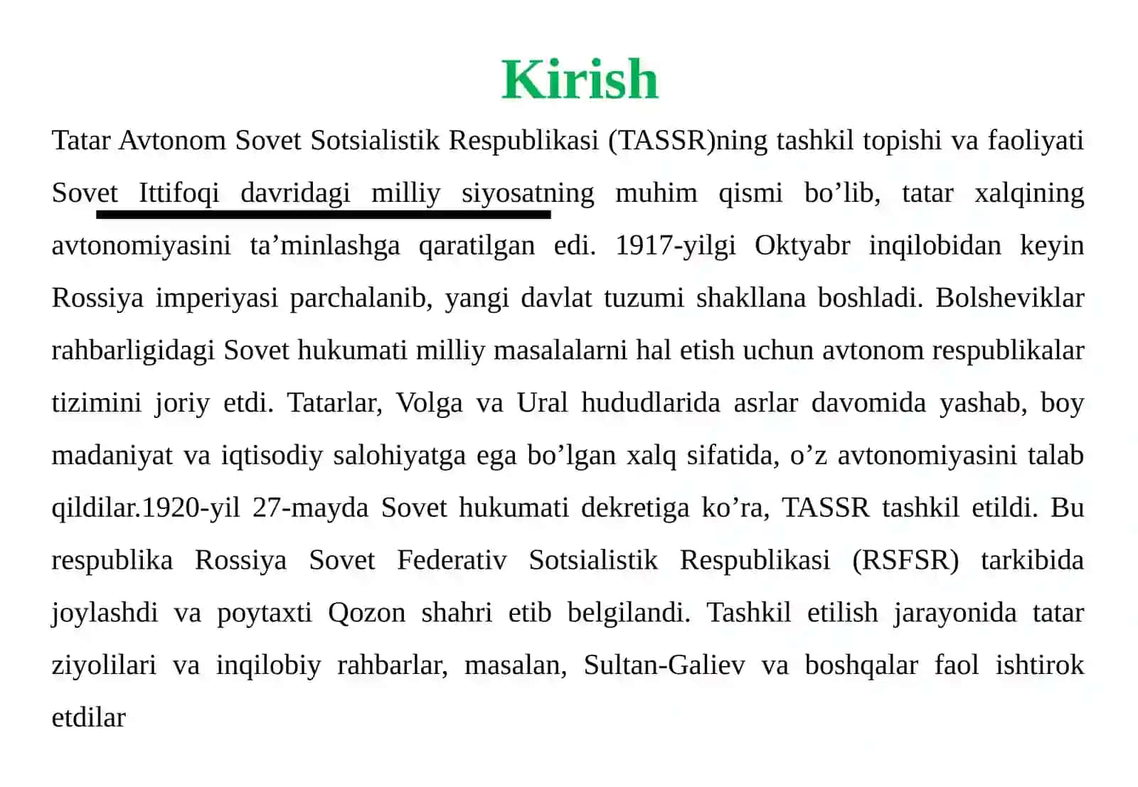 TASSRNING TASHKIL TOPISHI VA FAOLIYATINI TAHLIL ETISH 3