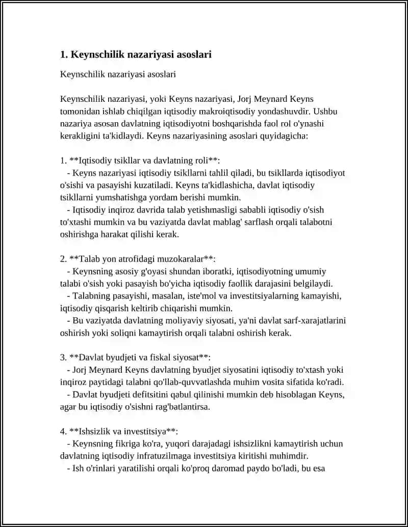 Keynschilik va Monetarizmda Pul Siyosati Muammolari 3